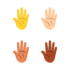 Set of different hand icons doing gestures Vector illustration