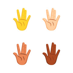 Set of different hand icons doing gestures Vector illustration