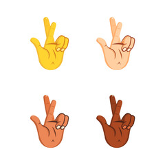 Set of different hand icons doing gestures Vector illustration
