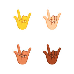 Set of different hand icons doing gestures Vector illustration
