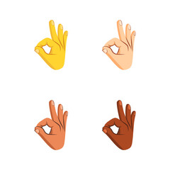 Obraz premium Set of different hand icons doing gestures Vector illustration