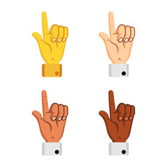 Obraz premium Set of different hand icons doing gestures Vector illustration