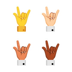 Set of different hand icons doing gestures Vector illustration