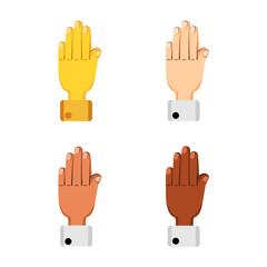 Obraz premium Set of different hand icons doing gestures Vector illustration