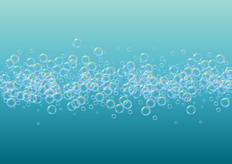 Soap cleaning foam background. Shampoo bubbles and suds. Rainbow