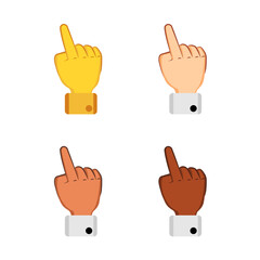Set of different hand icons doing gestures Vector illustration