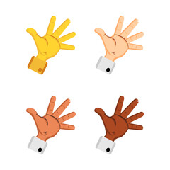 Set of different hand icons doing gestures Vector illustration