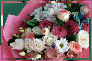 Beautiful spring bouquet of flowers. Congratulations to mom on her birthday or birthday