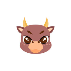 Isolated cute ox avatar Zodiac sign Vector illustration