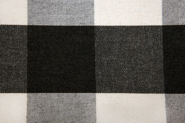 closeup of the  checkered black and white tabric texture