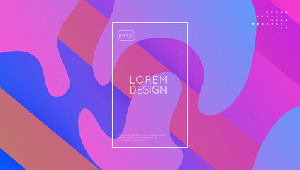 Modern Shape. Vibrant Page. Purple Graphic Layout. Neon Banner. Liquid Concept. Business Illustration. Wavy Landing Page. Color Geometric Design. Magenta Modern Shape
