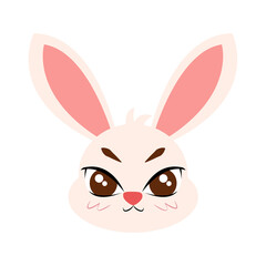 Isolated cute rabbit avatar Zodiac sign Vector illustration