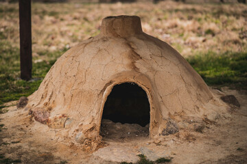 Old prehistoric furnace in the settlement in Rzucewo, Poland.