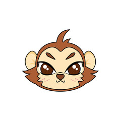 Isolated cute monkey avatar Zodiac sign Vector illustration