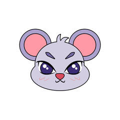 Isolated cute rat avatar Zodiac sign Vector illustration