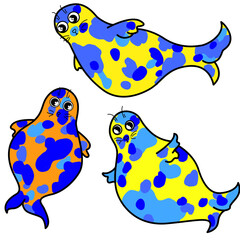 Seals vector pattern illustration 