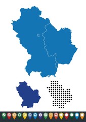 Obraz premium Set maps of Basilicata province