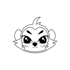 Isolated cute monkey avatar Zodiac sign Vector illustration