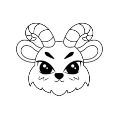Isolated cute goat avatar Zodiac sign Vector illustration
