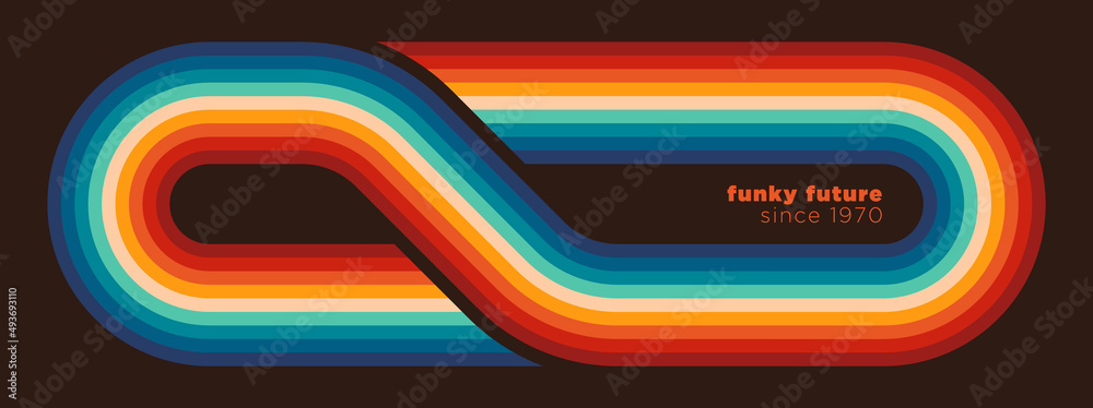 Poster geometric retro pattern design in abstract style with colorful lines. vector illustration.