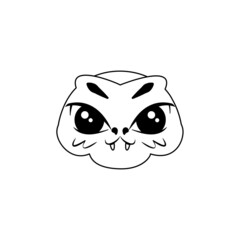 Isolated cute snake avatar Zodiac sign Vector illustration