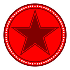 Stars circle emblem flat isolated white background