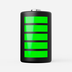 Battery icon on a plain background. 3d render.