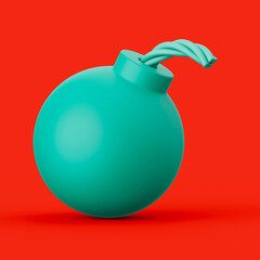 Cartoon bomb. 3d render.
