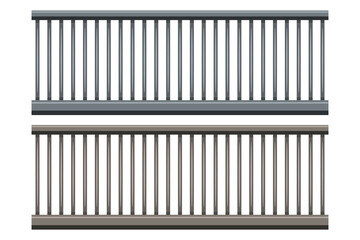 metallic railing cartoon style isolated white background