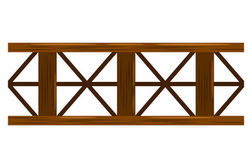 wooden railing cartoon style isolated white background