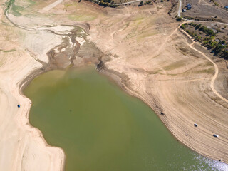 Aerial view of Domlyan Reservoir, Bulgaria