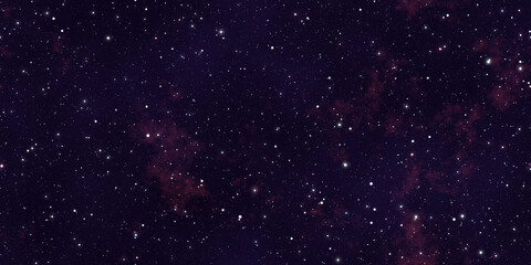 Seamless space texture background. Stars in the night sky with purple pink and blue nebula. A high resolution astrology or astronomy backdrop pattern. © Unleashed Design