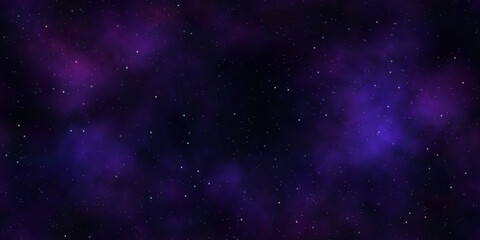 Obraz na płótnie Canvas Seamless space texture background. Stars in the night sky with purple pink and blue nebula. A high resolution astrology or astronomy backdrop pattern.