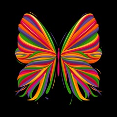 Fototapeta na wymiar Butterfly Illustration In Colorful Style