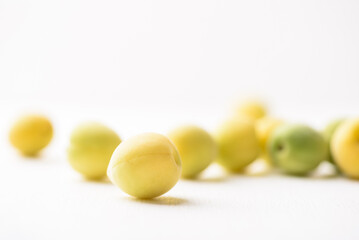 Apricot fruit from local market on white background, Tropical fruit in spring and summer season