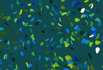 Light Blue, Yellow vector background with abstract forms.