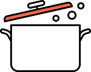 Cook in pan duo tone line icon