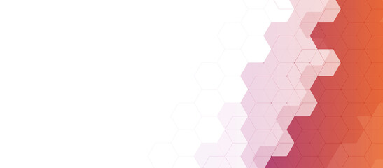 Fototapeta premium Abstract design element with hexagons shape. Connecting dots and lines. Used for design healthcare, science and medicine background