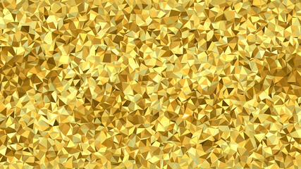 Abstract textural geometric polygonal gold background.