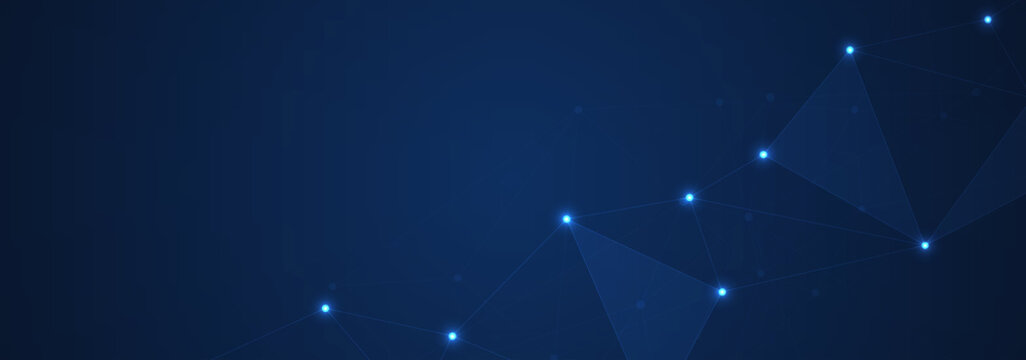 Abstract polygonal background and connecting dots and lines © natrot