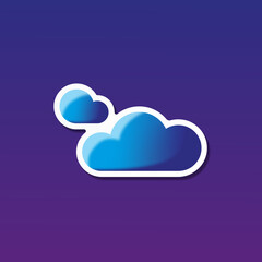 vector illustration, sticker icon of clouds for website or weather app