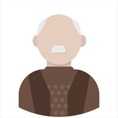 User Avatar - Old man. icon Grandfather. Vector Illustration