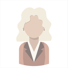 Blonde Woman icon flat. User Avatar. Vector Illustration