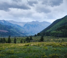 landscape with lake and mountains