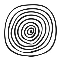 Abstract circles. Black on a white background, vector illustration.