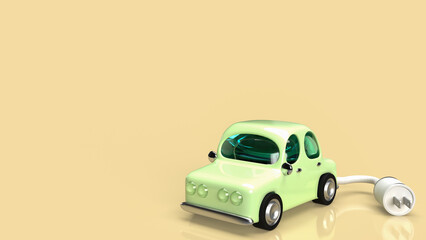 The car and electric plug  for eco or automobiles system 3d rendering