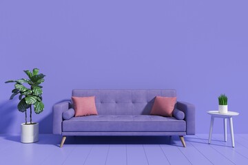 Interior scene with wall mock up and copy space.