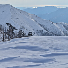 Fototapeta premium 四国徳島県にある日本百名山「剣山」の冬景色