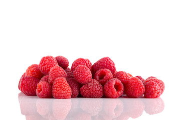 Fresh red ripe raspberries close-up, Raspberries background.