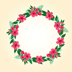 Vector frame of flowers. Vintage floral elements Isolated botanical illustration for a postcard.